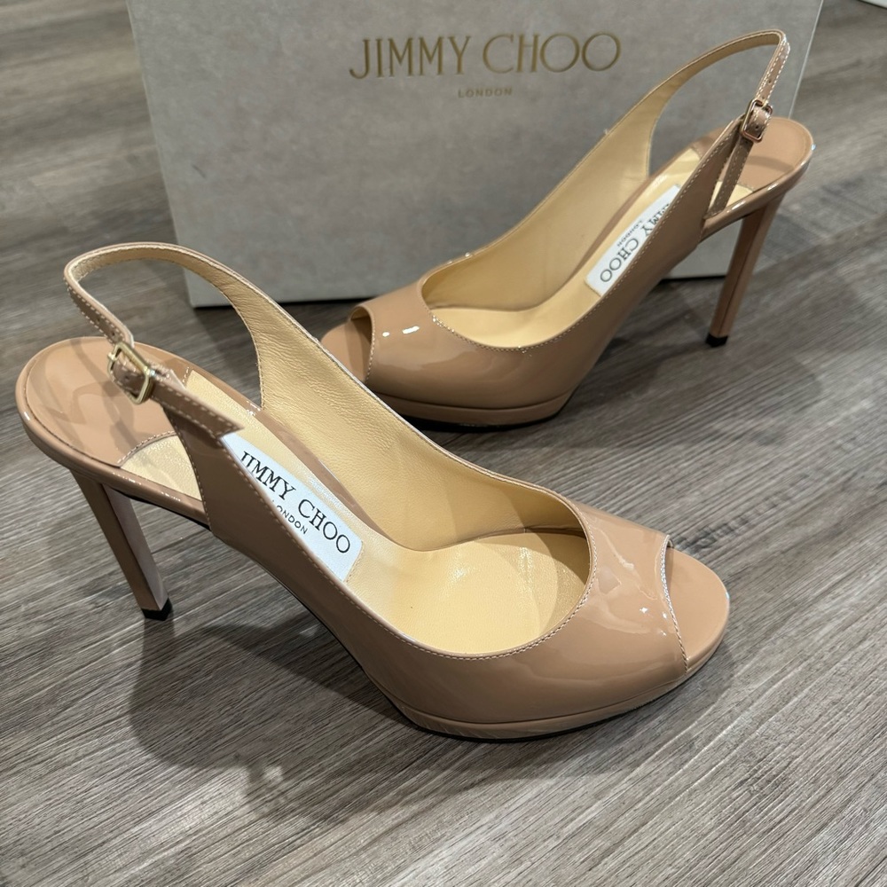 Jimmy Choo Nova 100 Ballet Pink Patent Leather Heels